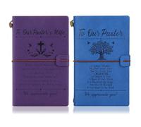 Spiareal 2 Pcs Christian Pastor&pastor's Wife Appreciation Gifts Religious Leather Journal Notebook Thank You Retirement Farewel Gifts for Church Pastor Men Women