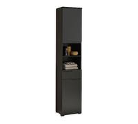 Spice - Armario Alto para Cuarto de baño en Negro Mate, Moderno Mueble de baño con Mucho Espacio de Almacenamiento, 40 x 191 x 32 cm (Ancho x Alto x Profundo)