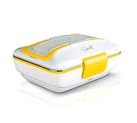 Spice - Fiambrera eléctrica modelo «Amarillo Inox» con bandeja extraíble de acero inoxidable portátil, recipiente de comida térmico Vaschetta estraibile acciao Inox 0,9 L