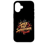 Spice is My Superpower Chili Pepper Lover Hot Foodie Carcasa para iPhone 16
