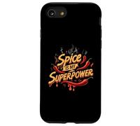 Spice is My Superpower Chili Pepper Lover Hot Foodie Carcasa para iPhone SE (2020) / 7/8