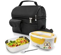 Spice - Set de bolsa térmica con correa + calentador de alimentos amarillo de acero inoxidable, bandeja extraíble de acero inoxidable Borsa Term + 1,5 L Bianco,giallo