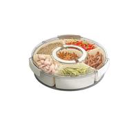 Spice Storage Container with Handle and Clear Top 6 Sections Seasoning Box for Home Transparent Lid Condiment Holder