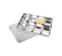 Spicee Container - Stainless Steel Spicee Box - Stainless Steel Condiment Storage Container - Indian Masala Dabba - Divided Rectangular Seasoning Holder With Lid And Tray For Salt, Vinegar, Sugar