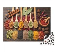 Spices in Spoons Puzzles 1000 Piezas Reciclado Material Culinary Art Adult Jigsaws Developing Boy & Girl‘s Intelligence Parent Child Game Actividad 70x50cm/1000pcs