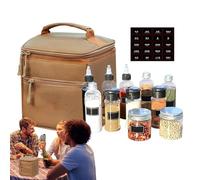 Spices Jars With Shaker Lids, 13 Piece Seasoning Containers Set With Storage Bag, Condiment Pots, Salt Pepper Shaker Bottles for Backpacking, Fishing, Camping