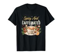 Spicy and Caffeinated Funny Coffee Christmas Vibes Women Camiseta