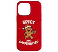 Spicy and Caffeinated Gingerbread Funny Coffee Christmas Carcasa para iPhone 14 Pro MAX