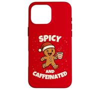 Spicy and Caffeinated Gingerbread Funny Coffee Christmas Carcasa para iPhone 16 Pro MAX