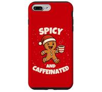 Spicy and Caffeinated Gingerbread Funny Coffee Christmas Carcasa para iPhone 7 Plus/8 Plus