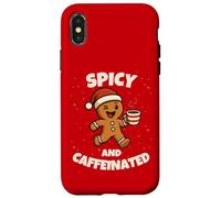 Spicy and Caffeinated Gingerbread Funny Coffee Christmas Carcasa para iPhone X/XS