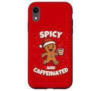 Spicy and Caffeinated Gingerbread Funny Coffee Christmas Carcasa para iPhone XR