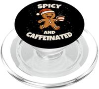 Spicy and Caffeinated Gingerbread Funny Coffee Christmas PopSockets PopGrip para MagSafe