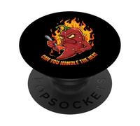 Spicy Chili Pepper Cartoon Can You Handle The Heat PopSockets PopGrip Adhesivo