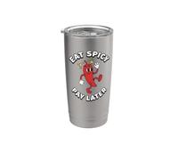 Spicy Food Lover Eat Spicy Pay Later Funny Chili Pepper Vaso térmico de acero inoxidable de doble pared