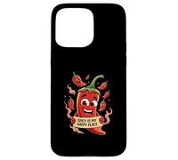 Spicy Is My Happy Place Chili Peppers Design Carcasa para iPhone 15 Pro MAX