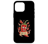 Spicy Is My Happy Place Chili Peppers Design Carcasa para iPhone 16 Pro MAX