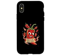 Spicy Is My Happy Place Chili Peppers Design Carcasa para iPhone X/XS