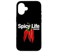 Spicy Life Everyday with Red Chili Paper Graphic Designs Carcasa para iPhone 16
