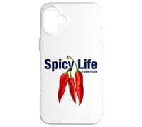 Spicy Life Everyday with Red Chili Paper Graphic Designs Carcasa para iPhone 16 Plus