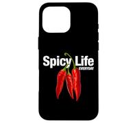 Spicy Life Everyday with Red Chili Paper Graphic Designs Carcasa para iPhone 16 Pro MAX