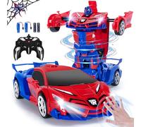 Spider Coche RC Transformator Robot, 2.4GHz Sensor Gestual, 1:18 con Sonido y Luz, Juegos para Niños y Niñas de 3 a 12 Años