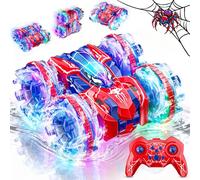 Spider Coche Teledirigido Anfibio Niños, 2.4Ghz RC Car Rotación 360° & Luz LED, IPX7 Impermeable Juguete Regalo 3 4 5 6 7 8 9 Años Niño, Juegos Infantiles Exterior Regalo Cumpleaños Navidad