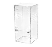 Spider Enclosure, Magnetic Door Acrylic Habitat Cage, Reptil Jumping Spider Breeding Tank for Tarantula Gecko Frog Lizard Beetles Centipedes Natural Terrarium Home Living Room Office Display Setup