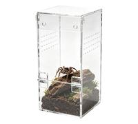 Spider Enclosure - Transparent Acrylic Jumping Spider Habitat with Magnetic Door Design Reptile Breeding Cage For Observation Display, Multi Purpose Mini