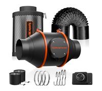 SPIDER FARMER Air Filter Kit 4 Inch 205 CFM Inline Duct Fan with Speed Controller Carbon Filter 32 Foot Air Guide Combo Set Ventilation System for Grow Tent Growroom Indoor Plants