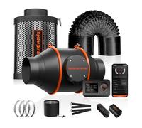 SPIDER FARMER Kit Combinado de Filtro de Carbono de Ventilador de conducto de 4 Pulgadas hidropónicos Crece Sistema de ventilación de Tienda
