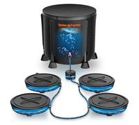 Spider Farmer Sistema de riego automático alimentado por gravedad, paquete de 4 sistemas con depósito de 13 galones y 4 bases de maceta