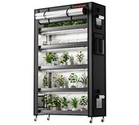 Spider Farmer Soporte para plantas de 6 pisos ajustable con 10 unidades de 220 W de espectro completo LED para plantas y tienda de cultivo, juego completo de invernadero, estantería pequeña, interior