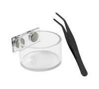 Spider Feeding Dish - Cuenco magnético de agua, para reptiles, acrílico, clip de metal, 1,5 x 1,5 x 0,78 pulgadas, para tarántula Mantis pequeña casa reptil jaula de saltar araña hábitat