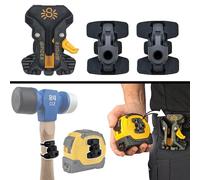 Spider Funda para herramientas, cinta métrica profesional + kit de funda de martillo - Soporte universal de herramientas mejorado, autobloqueo, extracción rápida con bloqueo de pulgar ambidiestro,