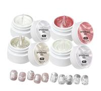 Spider Gel - Elastic Stretch | High Density Glitter, 4 Colo | Stretchy Formula, Intense , Easy Pull Lines, Cured by UV Lamp, Professional Salon Quality, for DIY Manicure & Nail Ext