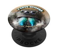Spider Gift I Love Spiders Bold Jumping Spider PopSockets PopGrip Adhesivo
