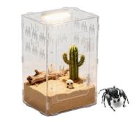 Spider Habitat Enclosure - Jaula de escalada acrílica, accesorios para saltar con ventana, durable Terrarium Setup with Ventilation, Pet Enclosure, Multi-Purpose Cage for Geckos Hermit Reptiles