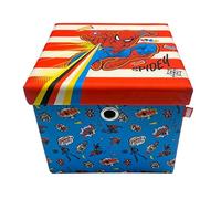 Spider-Man Caja de almacenamiento plegable con diseño de otomana, cofre de juguetes cuadrado con tapa para niños, taburete para los pies, puede soportar hasta 30 kg