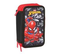 SPIDER-MAN - Estuche Escolar con 37 Útiles Incluidos, Estuche Infantil, Estuche Niño, Ideal para Niños de 5 a 14 Años, Cómodo y Versátil, Calidad y Resistencia, 12.5x5.5x19.5 cm