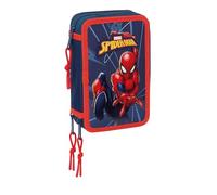 Spider-Man - Estuche Escolar con 37 Útiles Incluidos, Estuche Infantil, Estuche Niño, Ideal para Niños de 5 a 14 Años, Cómodo y Versátil, Calidad y Resistencia, 12.5x5.5x19.5 cm