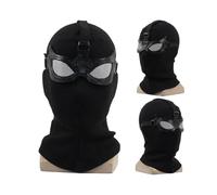 Spider-man: Far From Home Stealth Suit Superhero Cosplay Costume Prop Halloween Noir Black Knitted Full Head Mask Party Fancy Dress Up Props