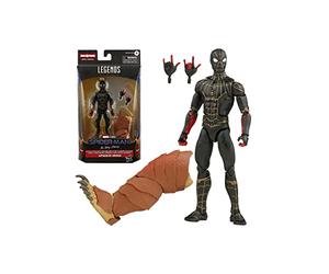 Spider-Man Figura de acción Coleccionable de 15 cm Traje Negro y Dorado, 2 Accesorios y 1 Pieza de Figura para armar Marvel Legends Series