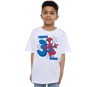Spider-Man Marvel His Amazing Friends Cute Spidey Birthday 3 (Spanish) Boys T Shirt, White, 12-13 años Unisex Kids