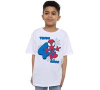 Spider-Man Marvel His Amazing Friends Cute Spidey Birthday 4 (Spanish) Boys T Shirt, White, 5-6 Years Unisex Kids