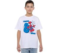Spider-Man Marvel His Amazing Friends Cute Spidey Birthday 8 (Spanish) Boys T Shirt, White, 9-11 años Unisex Kids