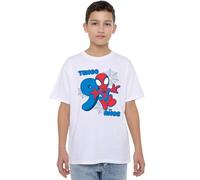 Spider-Man Marvel His Amazing Friends Cute Spidey Birthday 9 (Spanish) Boys T Shirt, White, 12-13 Years Unisex Kids