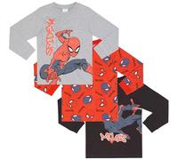Spider-Man & Miles Morales - Paquete de 3 Camisetas de Manga Larga 100% algodón Peinado, Multicolor, 5-6 Años