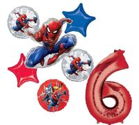 Spider-Man - Suministros para fiesta de cumpleaños número 6, 7 unidades, globos para decoración