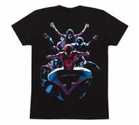 SPIDER-MAN Unisex Adult Spiderverse Back T-Shirt S Black